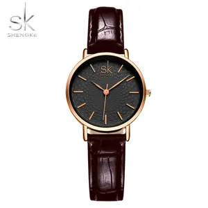 SK Brand Quartz Watches Slim Mesh Stainless Steel Wrist Watch Charm Korea Fashion Leather Ladies Wrist Watch Relogio Feminino