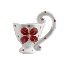Tazza da <span class=keywords><strong>Caffè</strong></span> in Ceramica Floreale Vintage, Tazza Dipinta a Mano con Manico a Spirale per Tè, <span class=keywords><strong>Caffè</strong></span>, Arredamento Casa - Product Image 5