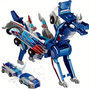 Juguete de Plástico Resistente a Impactos, Dos en Uno, Dragón Volador Pegasus Transformable, para Niños de 8 a 13 Años, de Empuje, Seguro - Product Image 1