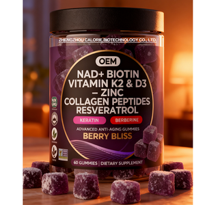 Gomitas de Colágeno, Queratina, Zinc, Vitaminas <span class=keywords><strong>K</strong></span> y D con NAD+, Resveratrol, Berberina y Biotina para Cabello, Piel, Uñas y Articulaciones (OEM) - Product Image 3