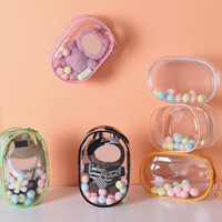 Étui de protection simple pour poupée en vinyle de 18 cm, sac transparent en PVC pour poupée avec fermeture éclair colorée, pochette portable pour poupée en peluche