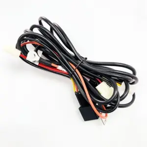 Custom 2 LED Work Light Bar Wiring Harness ON/OFF Switch Relay Kit motorcycle cable assembly