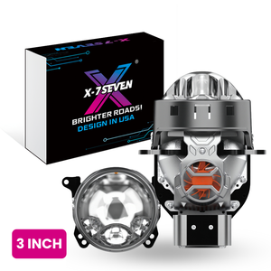Kit de phares X-7SEVEN à économie d'énergie avec lentille de projecteur bi-LED de 3 pouces pour l'éclairage modifié des voitures et des camions - Product Image 1