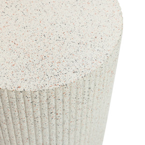 Blanc ivoire avec des taches grises Conception de colonne ronde entièrement assemblée Ajout durable à votre table d'appoint de table d'appoint de maison - Product Image 2