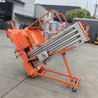 Plataforma de Trabajo Aérea Móvil de un Solo Mástil de Aluminio, Altura de Trabajo de 6m, 8m, 10m, Elevador Hidráulico Portátil para Mantenimiento en Interiores