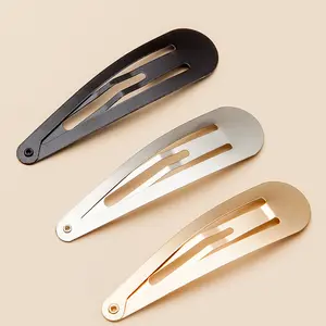 ZD Custom gold silver black metal snap hair clip for baby girl wholesale eco-friendly children's princess alloy hairpin