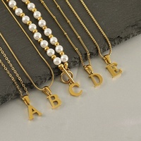 Pendentif miniature lettre A-Z en acier inoxydable fait main, plaqué sous vide, accessoires de bijoux DIY, vente en gros