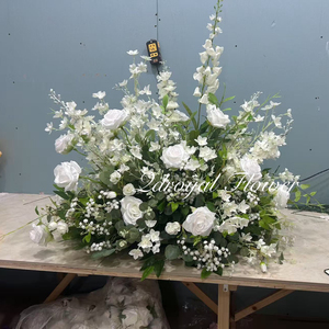 زهور زخرفية أخرى ضوء أرجواني زهرة الورد محور طاولة الزفاف عداء الأزهار صف الممر والزهور - Product Image 3