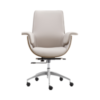 Chaise de bureau exécutive moderne promotionnelle en cuir, inclinable, avec base chromée et hauteur réglable