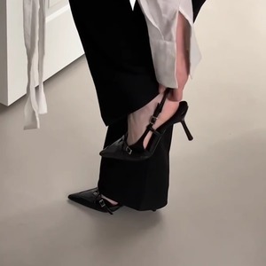 Luxurious Fashionable Breathable 8cm Wedge Heel Shoes with <b>Pointed</b>/Bump Toe <b>Light</b> Weight Summer High Heels for Ladies - Product Image 3