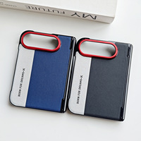 Coque de téléphone pliable haut de gamme, fine, rigide, avec charnière, en cuir PU, protection de l'appareil photo, anti-chute, pour Apple iPhone Duo