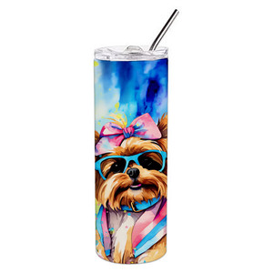 Vaso Delgado de Acero Inoxidable Yorkshire Terrier Hippie Dawg - Product Image 1