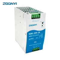Alimentation industrielle 24V 240W NDR-240-24 à sortie unique 60Hz, transformateur pour automatisation industrielle, montage sur rail DIN