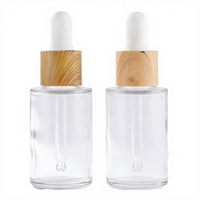 Botol Minyak Atsiri Silinder Kaca Buram dengan Pipet, Tutup Sekrup Kayu Bambu Alami, MOQ Rendah, Wadah Parfum Mini Mewah 10ml