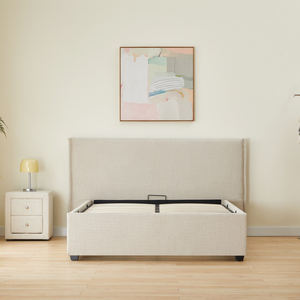 Lit rembourré mural de luxe moderne en tissu classique pour chambre d'hôtel - Product Image 3