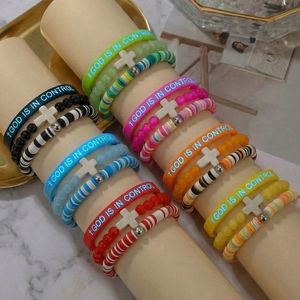 Nueva Pulsera <span class=keywords><strong>de</strong></span> Arcilla Suave con Cuentas <span class=keywords><strong>de</strong></span> Piedra Natural y Cristales Coloridos, Diseño <span class=keywords><strong>de</strong></span> Cruz, <span class=keywords><strong>Amistad</strong></span> y Fe, para Hombre y Mujer, Ideal para <span class=keywords><strong>Regalo</strong></span> - Product Image 4