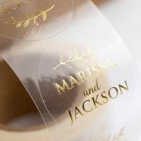 Étiquette d'emballage personnalisée de luxe pour mariage, faite à la main, pour bouteille ou pot, avec dorure à chaud, de haute qualité, autocollante, vente en gros