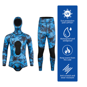 <span class=keywords><strong>Combinaison</strong></span> de plongée en néoprène camouflage personnalisée 1,5 mm, <span class=keywords><strong>2</strong></span> pièces, avec capuche et pantalon, légère et extensible, pour la pêche sous-marine et le <span class=keywords><strong>surf</strong></span> - Product Image 2