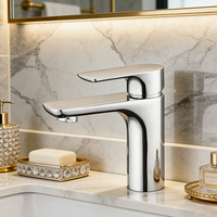 Robinet mélangeur monotrou chromé poli pour lavabo, à montage sur plan, eau chaude et froide, certifié CUPC