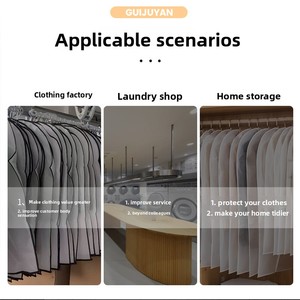 Sac de vêtements transparent personnalisé en PE avec fermeture éclair, <span class=keywords><strong>housse</strong></span> anti-poussière écologique pour la <span class=keywords><strong>protection</strong></span> des costumes et vêtements 60x90cm - Product Image 3