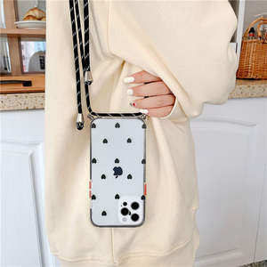 <span class=keywords><strong>Coque</strong></span> de téléphone portable transparente à lanière en cœur, pour <span class=keywords><strong>iPhone</strong></span> 12 Mini 11 Pro XS Max XR X 7 8 Plus - Product Image 6