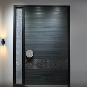 Puertas de entrada <span class=keywords><strong>principal</strong></span> exterior de alta seguridad, modelo personalizado, <span class=keywords><strong>puerta</strong></span> de entrada frontal pivotante de madera y <span class=keywords><strong>aluminio</strong></span> - Product Image 5