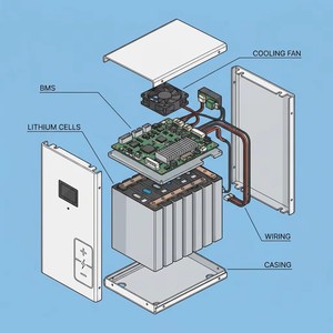 ระบบกักเก็บพลังงานแสงอาทิตย์สำหรับบ้าน ความจุขนาดใหญ่ 51.2V ไฮบริด 16kWh 32kWh 48kWh พร้อมระบบสื่อสาร CAN รองรับ Wattzing*16kWh วัตต์ - Product Image 3
