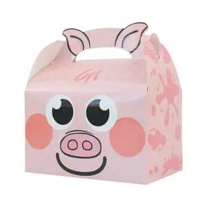 Farm Animal Theme Kids Birthday Decorations Supplies Party Favor Boxes Barnyard Happy Treat Boxes Candy Goodies Gift Box