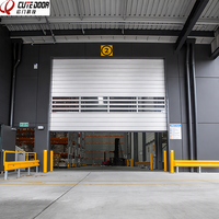 Porte à enroulement en spirale automatique à grande vitesse en alliage d'aluminium, surface finie, étanchéité anti-vent pour entrepôts industriels