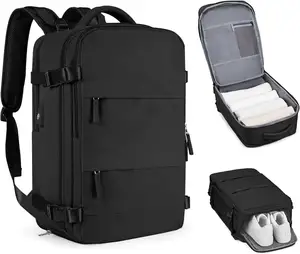 Black mans hik travel camping backpack 55 ltr business travel fitness backpack with shoe compartment shoes com cas for women
