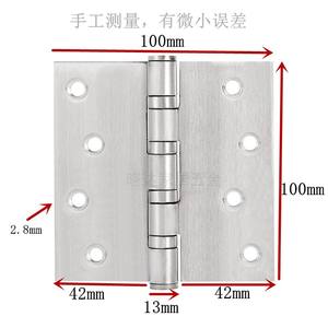 Charnière de porte en acier inoxydable à roulement à billes élargie de 4 pouces (10 cm), 100 mm de large, en zinc et fer épaissi, noire - Product Image 4