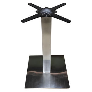 أرجل طاولة مربعة من الفولاذ المقاوم للصدأ # قاعدة شريط سحري + أقدام قابلة للتعديل # تشطيب مصقول مصقول (يتضمن العمود المركزي) - Product Image 1