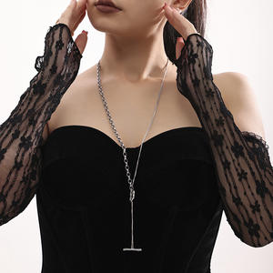 สร้อยคอแบบหนีบบล็อกสียาวสำหรับฤดูใบไม้ร่วงและฤดูหนาวทำจากสเตนเลสสตีลแบบไม่ทำให้เสื่อมเสีย - Product Image 4