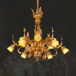 European Style Classic Chandeliers Luxury Hand Blown Glass Brass Unique Chandelier Light