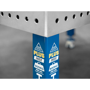 <b>Welding</b> <b>bench</b> with wheels SteelPlus INOX GPPH 2.4x1.2mt thickness 12mm, 16mm holes, 50x50mm grid - Product Image 5