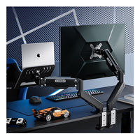 Support de moniteur universel mécanique à double écran pour un à deux ordinateurs portables, ordinateurs de bureau, support à double bras