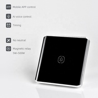 Interruptor Táctil Inteligente Zigbee 3.0 Sin Neutro, Interruptor de Luz Táctil de Vidrio, Compatible con Smart Life, Control por Voz con APP, Material de PC