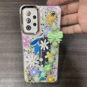 Funda de Teléfono TPU con Diseño Floral para TECNO Spark <span class=keywords><strong>Go</strong></span> 2 POVA7, Funda de Teléfono con Brillantina y Cadena de Flores para Samsung A32 A15 S26 - Product Image 3