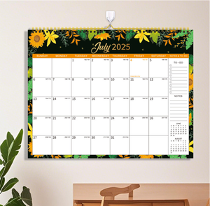 Customized 2025-2026 <strong>Wall</strong> Calendar Spiral Binding with Hook <strong>Weekly</strong> Monthly <strong>Planner</strong> Calendar CMYK Printing With PP Cover - Product Image 1