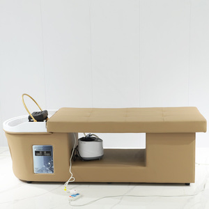 Modern PU Leather Shampoo Chair With <b>Plastic</b> Basin And Storage <b>Shelf</b> For Salon Use - Product Image 3