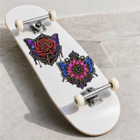 Autocollant en vinyle gothique personnalisé, motif floral sombre, papillon, œil, autocollant découpé à la forme, auto-adhésif, repositionnable, pour skateboard, casque
