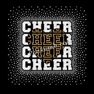 Gratis desain Cheer Bling Hotfix kustom berlian imitasi Glitter Transfer panas desain besi pada T-shirt - Product Image 5