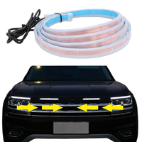 Feux de jour LED ultra-minces et flexibles à défilement dynamique pour capot de voiture, feux décoratifs DRL, guide d'éclairage moteur automatique
