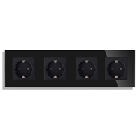 Tawoia alta calidad EU F quadruple enchufe alemán vidrio templado Blanco/Negro/gris/oro tipo mecánico Normal