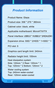 Boîtier de <span class=keywords><strong>PC</strong></span> de jeu <span class=keywords><strong>Gamer</strong></span>-X, ventes chaudes, <span class=keywords><strong>tour</strong></span> moyenne, noir/blanc, acier, avec fenêtre latérale, USB-C, audio HD, prise en charge MicroATX/ITX, en stock - Product Image 6