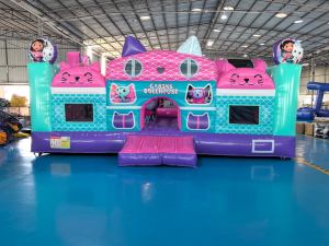 Château gonflable aquatique Cakey Cat Pandy Paws <span class=keywords><strong>Gabby</strong></span> House en PVC, toboggan aquatique gonflable personnalisé, château gonflable en vente, marque Aeor, fabriqué en Guangdong - Product Image 1