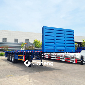 Semi Remorque <span class=keywords><strong>Camion</strong></span> Plateau 45 40 Pieds Nouveau 20 40 Pieds Conteneur Remorque Plateau 2 3 Essieux - Product Image 3