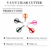Coupe-cigares de haute qualité, ciseaux à cigares à double lame, ouvre-cigares de style ciseaux, coffret cadeau multicolore, outil de coupe de cigares