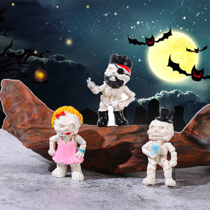 Figurines de squelettes d'Halloween en résine, décorations d'intérieur, ornements de bureau, accessoires de scène créatifs, artisanat DIY - Product Image 2