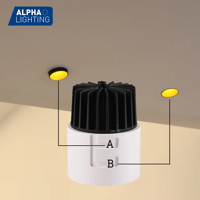 Lámpara Led de techo empotrada, luz empotrada de 13W con diseño de doble paso ajustable, R & D